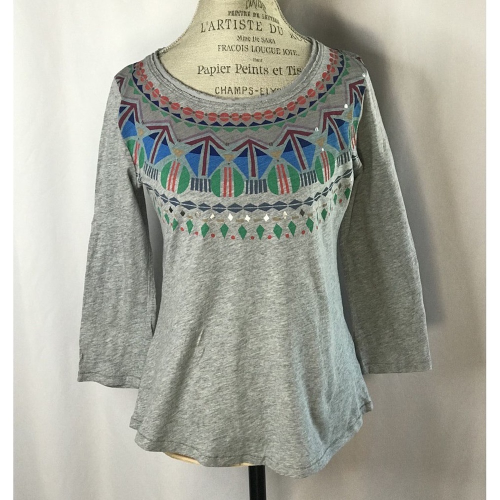 Anthropologie 9-H15 STCL Gray Blouse